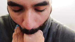 Strong woman BB foot worship