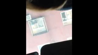 Korean girl playing with small cock in car