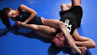 Mixed Wrestling - Amirah Adara Turned Into His Little Bitch