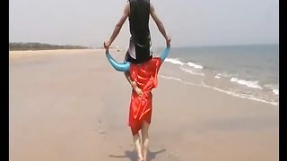 Asian Supergirl lift and carry