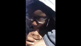 Black girl suck her white boyfriend in car 2