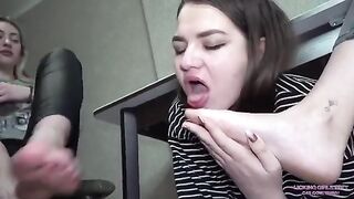 Licking Girls Feet - Slave Girl Cleaning Her Mistress’s boots