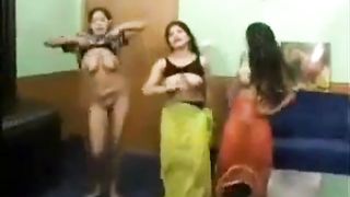 3 girls dancing and getting naked