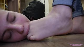 Slave girl 100% helpless at young girls FEET