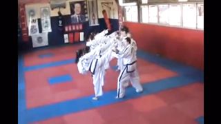 TAEKWONDO GIRLS FOOT TO FACE